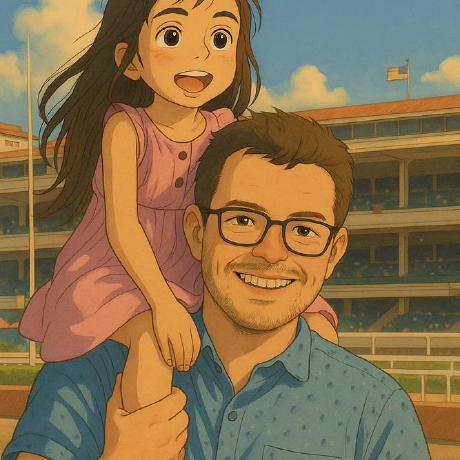 Nicholas Berlette at the Del Mar Racetrack with his little cousin, Jazlynn. Drawn in Studio Ghibli style. Circa 2016.